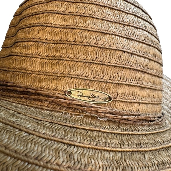Sold Panama Jack Women's Sun Hat Straw Paper Braid Brown One Size Wide Brim - Picture 2 of 8